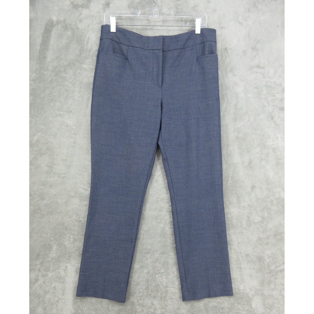 Ann Taylor Pants Womens Size 8 Ankle Straight Leg Office Career Trouser Blue Zip